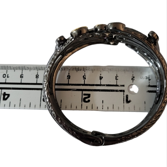 Gunmetal Multicolored Crystals Hinged - Picture 5 of 6